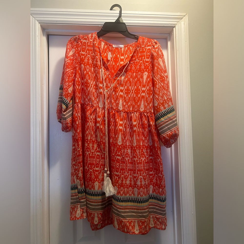 Bohemian Red Patterned Dress